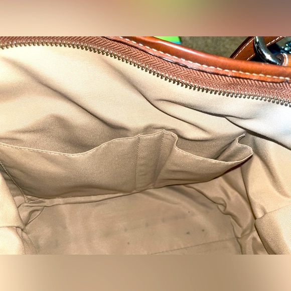 Vintage Coach Monogram Tote in Brown Beige w Shoulder Strap Lightweight & Roomy - Picture 11 of 16